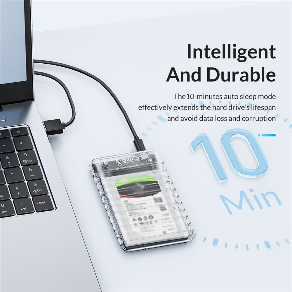 ORICO-2139C3 2.5" USB3.0 External Storage HDD Enclosure Transparent 6Gbps High Speed HDD SSD Hard Drive Enclosure