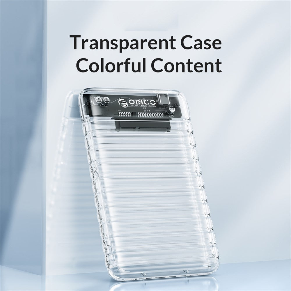 ORICO-2139C3 2.5" USB3.0 External Storage HDD Enclosure Transparent 6Gbps High Speed HDD SSD Hard Drive Enclosure