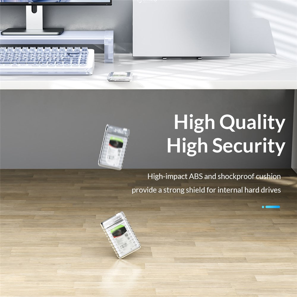 ORICO-2139C3 2.5" USB3.0 External Storage HDD Enclosure Transparent 6Gbps High Speed HDD SSD Hard Drive Enclosure