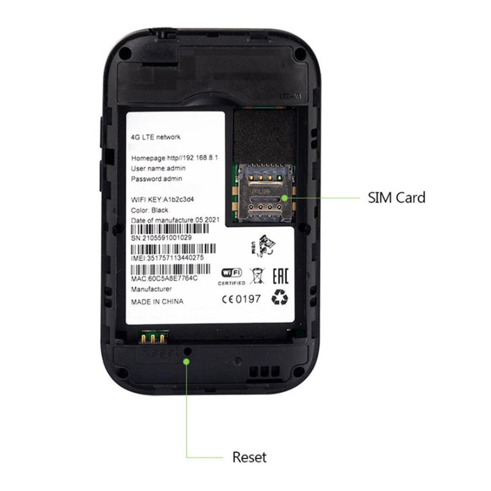 MF800 4G LTE Portable Mobile WiFi Router 150Mbps SIM Card Slot Extender Modem Dongle, Eurasian Version