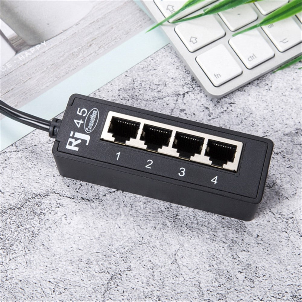 1 to 4 RJ45 Network Expansion Adapter LAN Ethernet Male to Female Networking Splitter