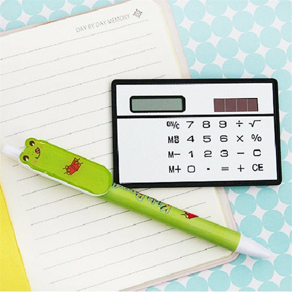 JY-819 Ultra Thin Solar Powered Pocket Calculator Credit Card Size 8 Digits Touch Calculator