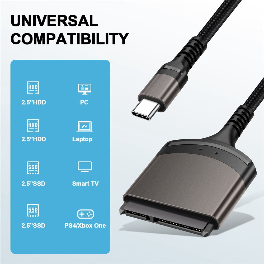 UC-146-SL 5Gbps USB-C to SATA 22-Pin Type-C Adapter Cable for 2.5'' Hard Disk Driver SSD Laptop (Total Length: 25cm)