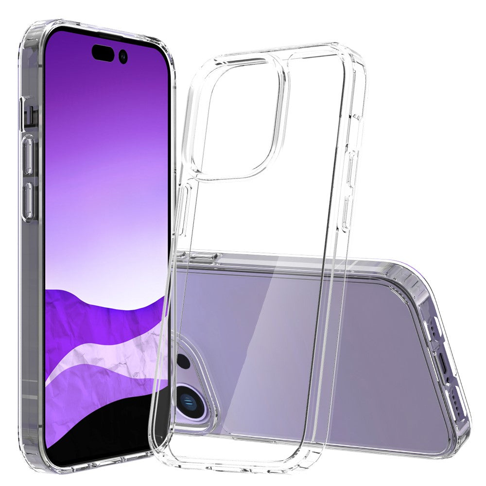 iPhone 14 Pro 6.1 inch Shockproof Case Ultra Clear Phone Case Transparent Hard Acrylic Back + Soft TPU Cover