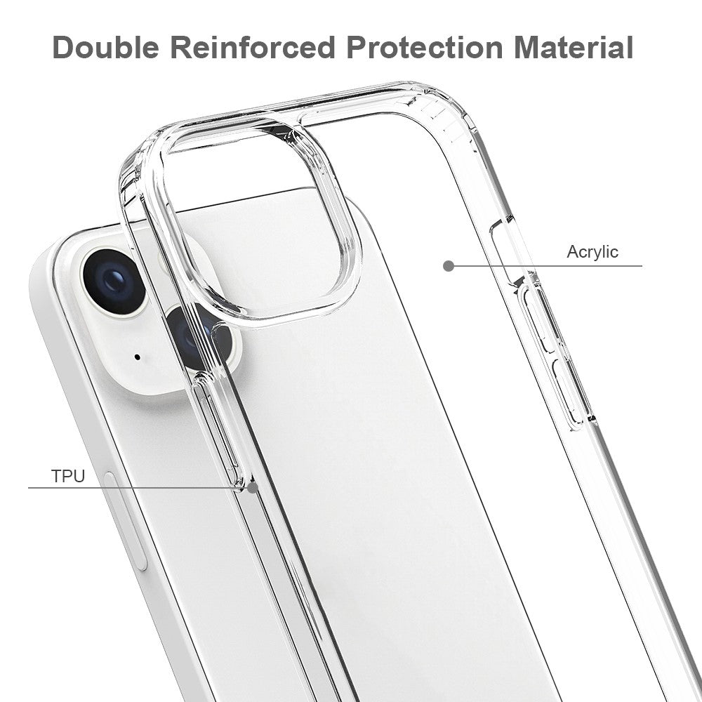 iPhone 14 6.1 inch Mobile Phone Case Transparent Hard Acrylic Back + Soft TPU Edge Drop Protection Cover
