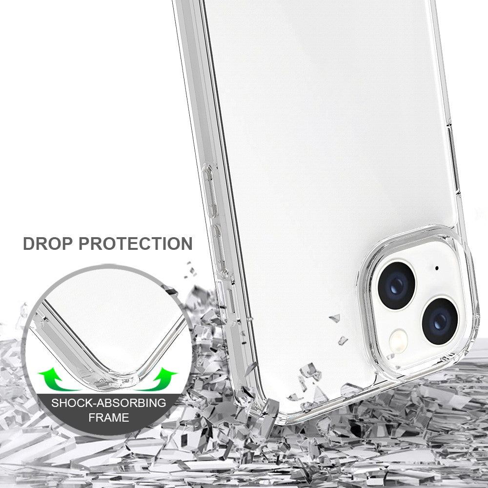 iPhone 14 6.1 inch Mobile Phone Case Transparent Hard Acrylic Back + Soft TPU Edge Drop Protection Cover
