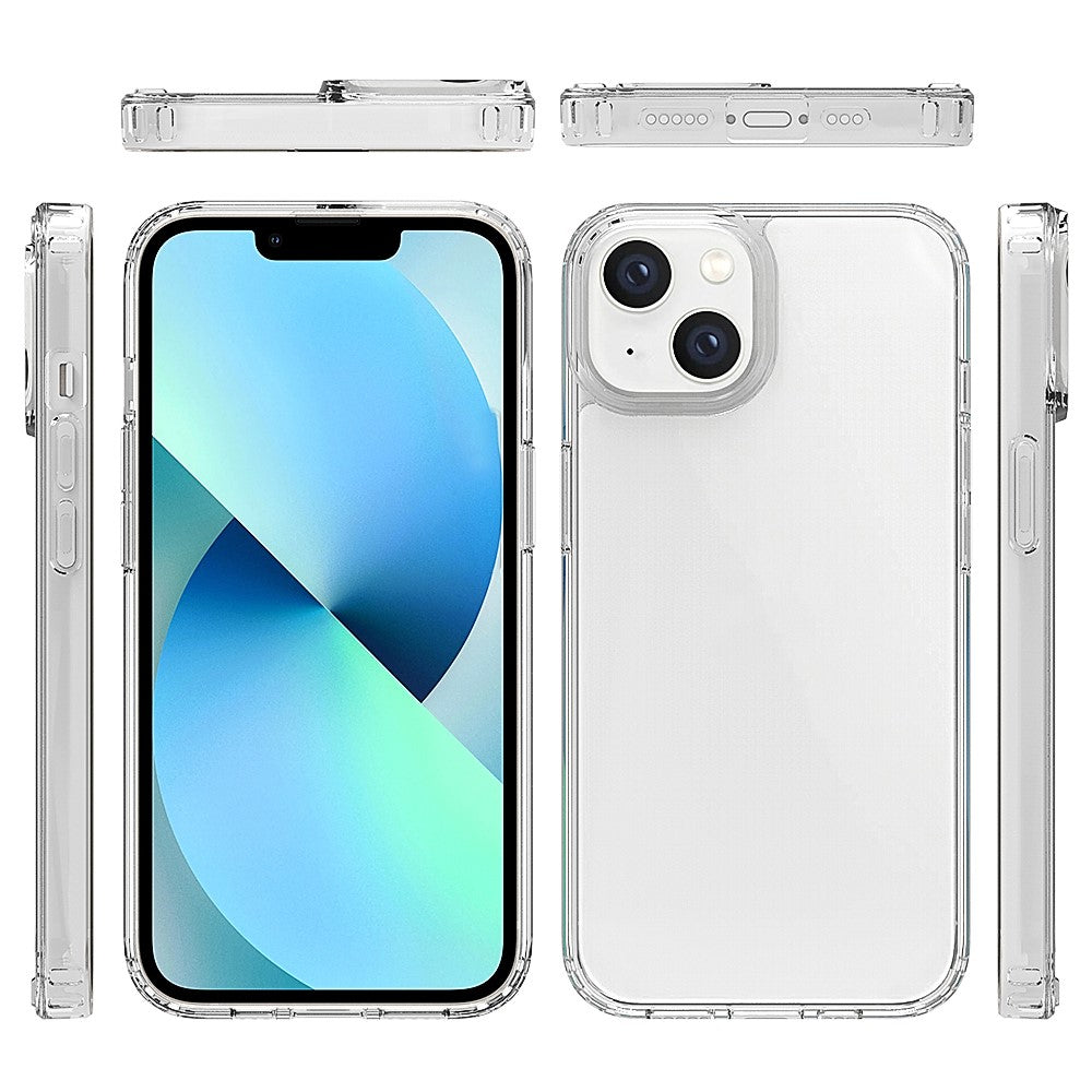 iPhone 14 6.1 inch Mobile Phone Case Transparent Hard Acrylic Back + Soft TPU Edge Drop Protection Cover