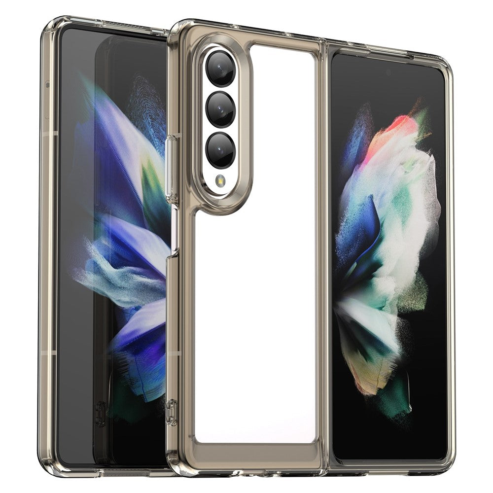 Clear Phone Case for Samsung Galaxy Z Fold4 5G, TPU Frame Acrylic Back Cover Brushed Anti-fingerprint Protector with Independent Buttons