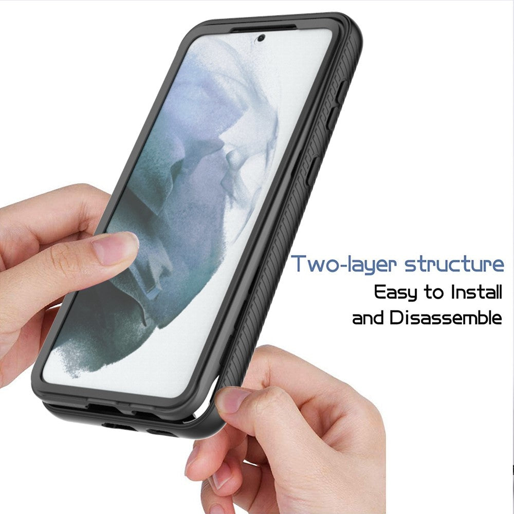 For Samsung Galaxy S21 4G / 5G Full Protection Phone Case Hard PC + Soft TPU Hybrid Cover with PET Screen Protector