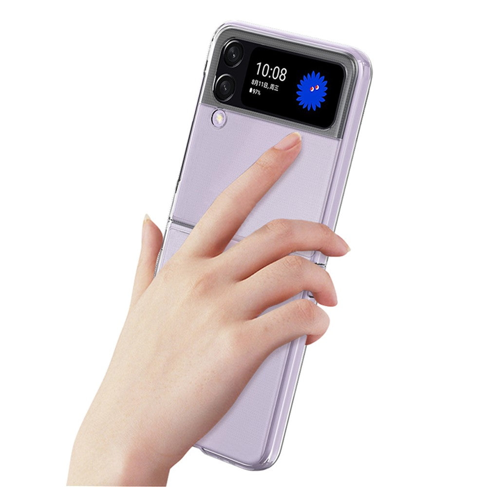 Samsung Galaxy Z Flip4 5G Transparent Hard PC Anti-scratch Anti-fall Phone Case Cover Folding Shell