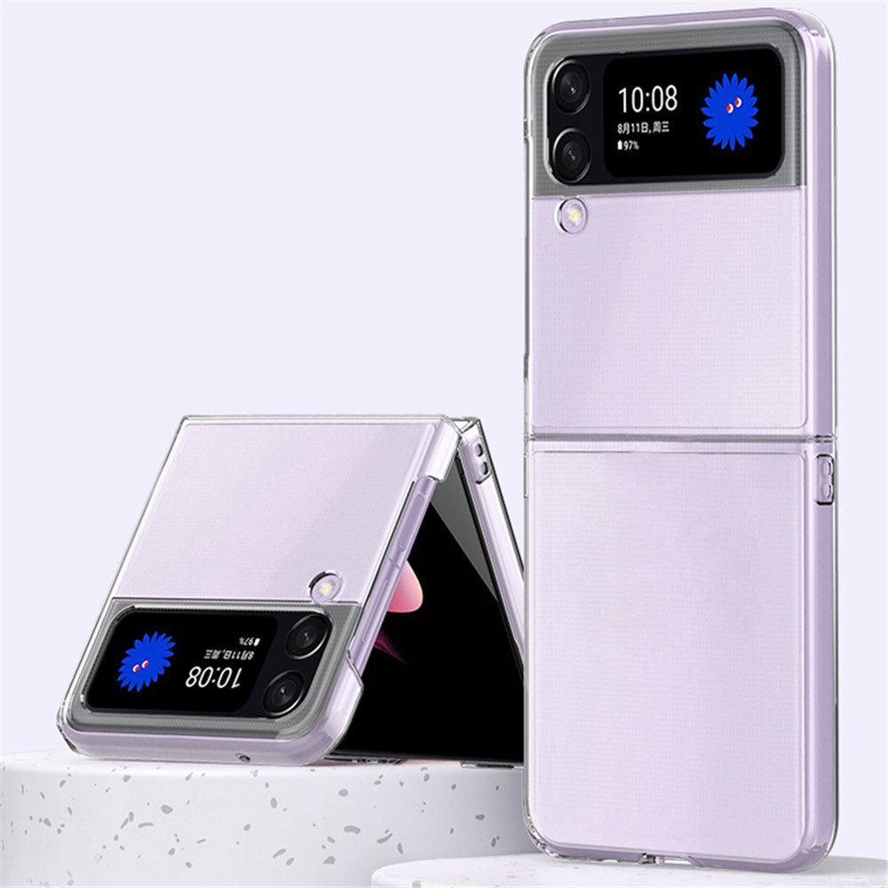 Samsung Galaxy Z Flip4 5G Transparent Hard PC Anti-scratch Anti-fall Phone Case Cover Folding Shell