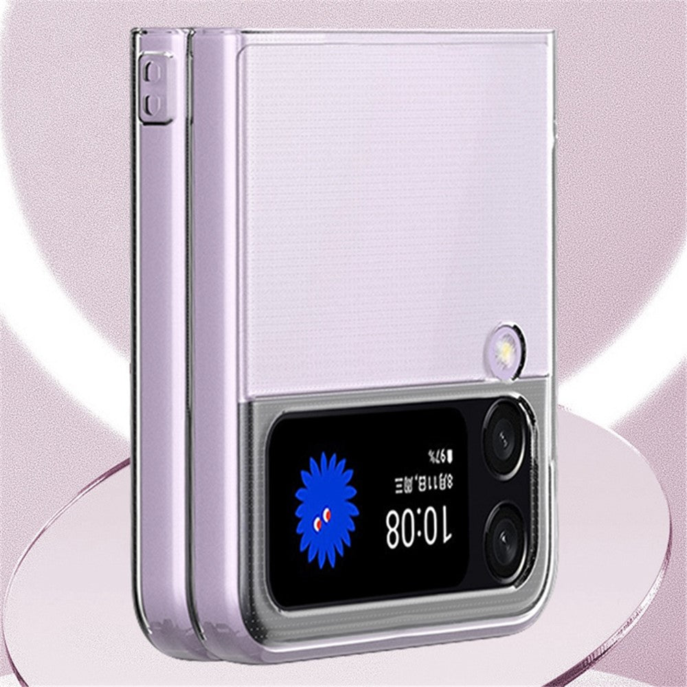 Samsung Galaxy Z Flip4 5G Transparent Hard PC Anti-scratch Anti-fall Phone Case Cover Folding Shell
