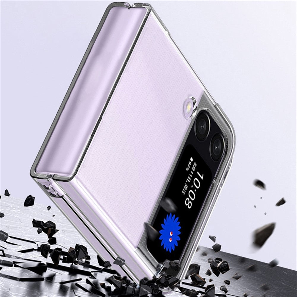 Samsung Galaxy Z Flip4 5G Transparent Hard PC Anti-scratch Anti-fall Phone Case Cover Folding Shell