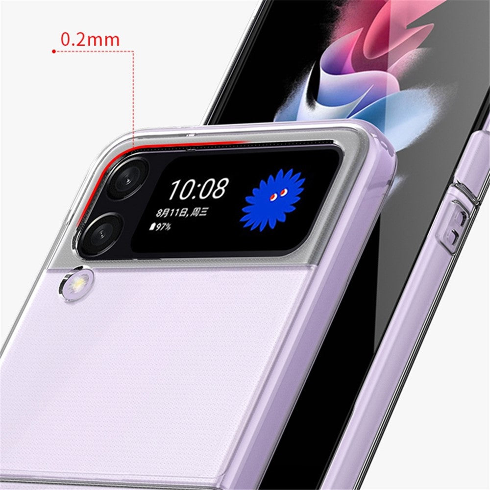 Samsung Galaxy Z Flip4 5G Transparent Hard PC Anti-scratch Anti-fall Phone Case Cover Folding Shell