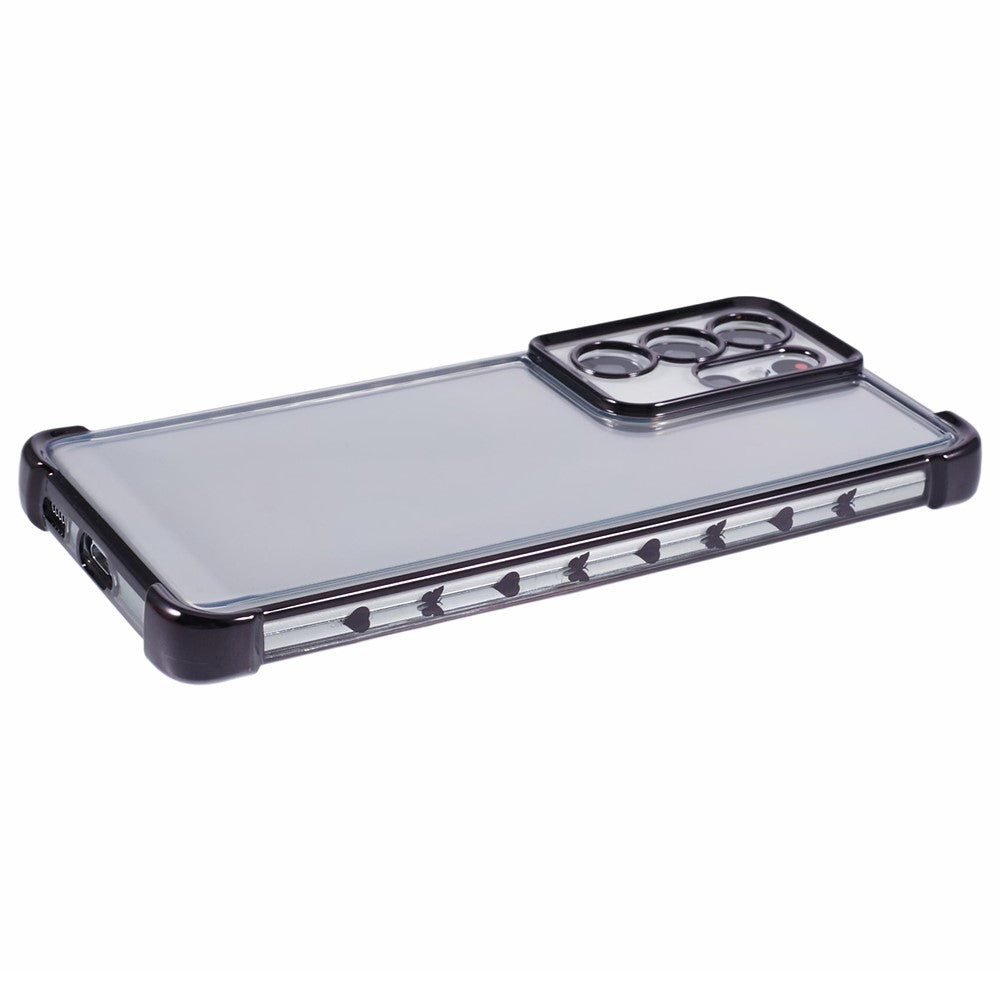 Samsung Galaxy S21 Ultra 5G Clear Case TPU Back Phone Cover Electroplating Love Heart