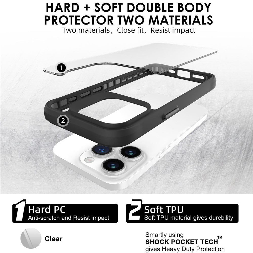 Combat X Mode Series for iPhone 16 Pro Max Case TPU + PC Clear Back Cover