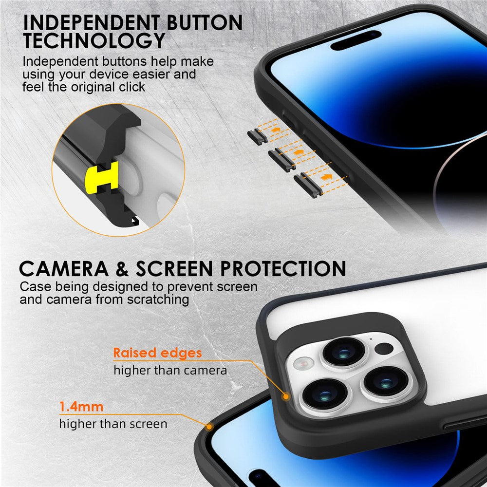 Combat X Mode Series for iPhone 16 Pro Max Case TPU + PC Clear Back Cover