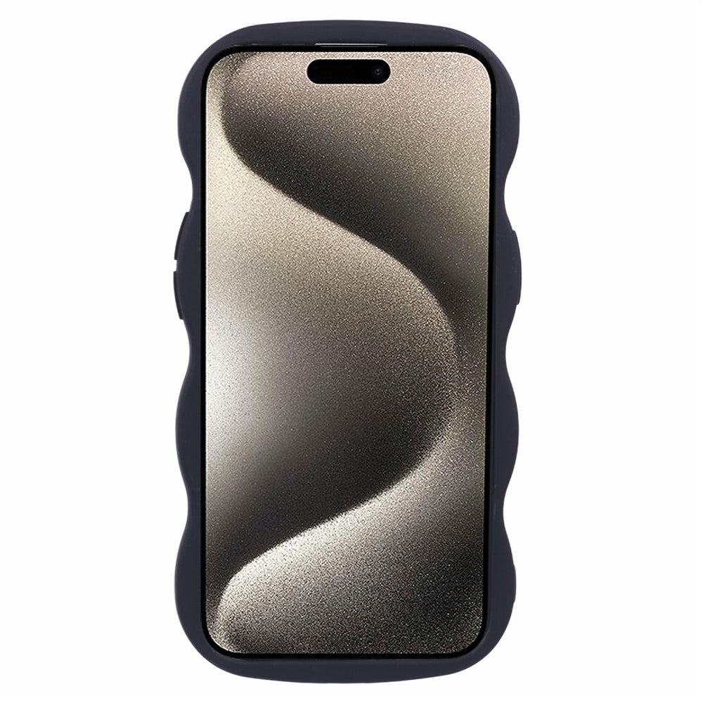 XL Series For iPhone 14 Case Solid Color Wave Edge Flexible TPU Phone Cover