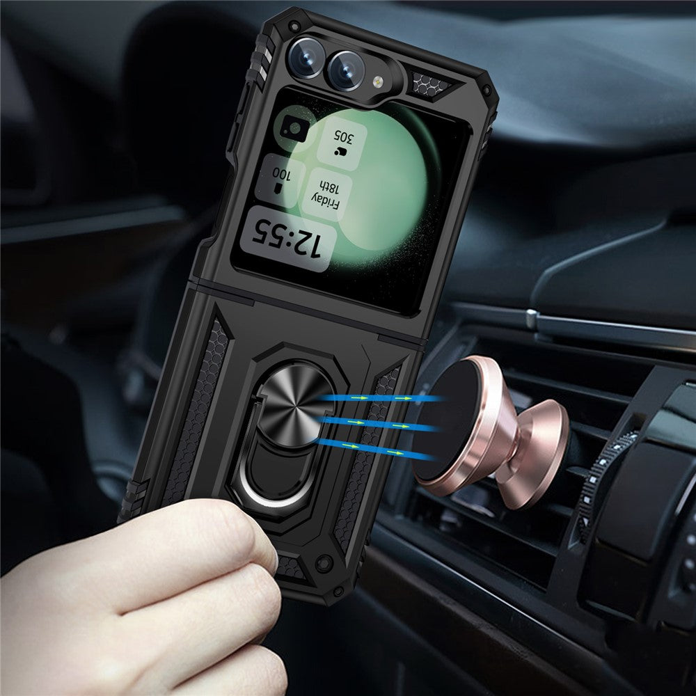 Samsung Galaxy Z Flip7 FE 5G / Z Flip6 5G Case TPU+PC Phone Cover with Ring Kickstand Drop Protection