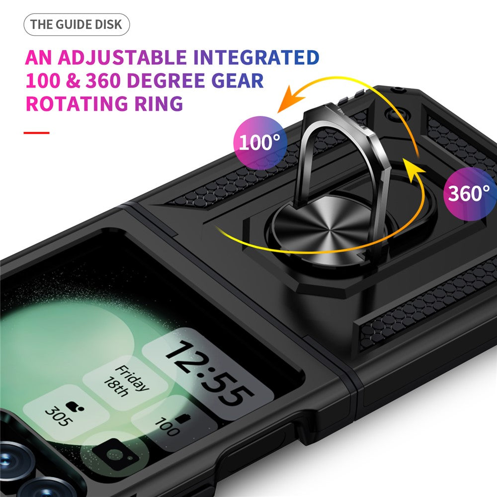 Samsung Galaxy Z Flip7 FE 5G / Z Flip6 5G Case TPU+PC Phone Cover with Ring Kickstand Drop Protection