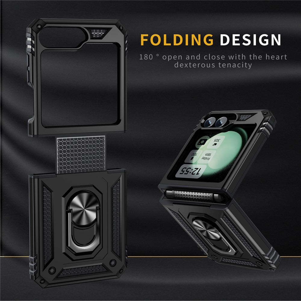 Samsung Galaxy Z Flip7 FE 5G / Z Flip6 5G Case TPU+PC Phone Cover with Ring Kickstand Drop Protection