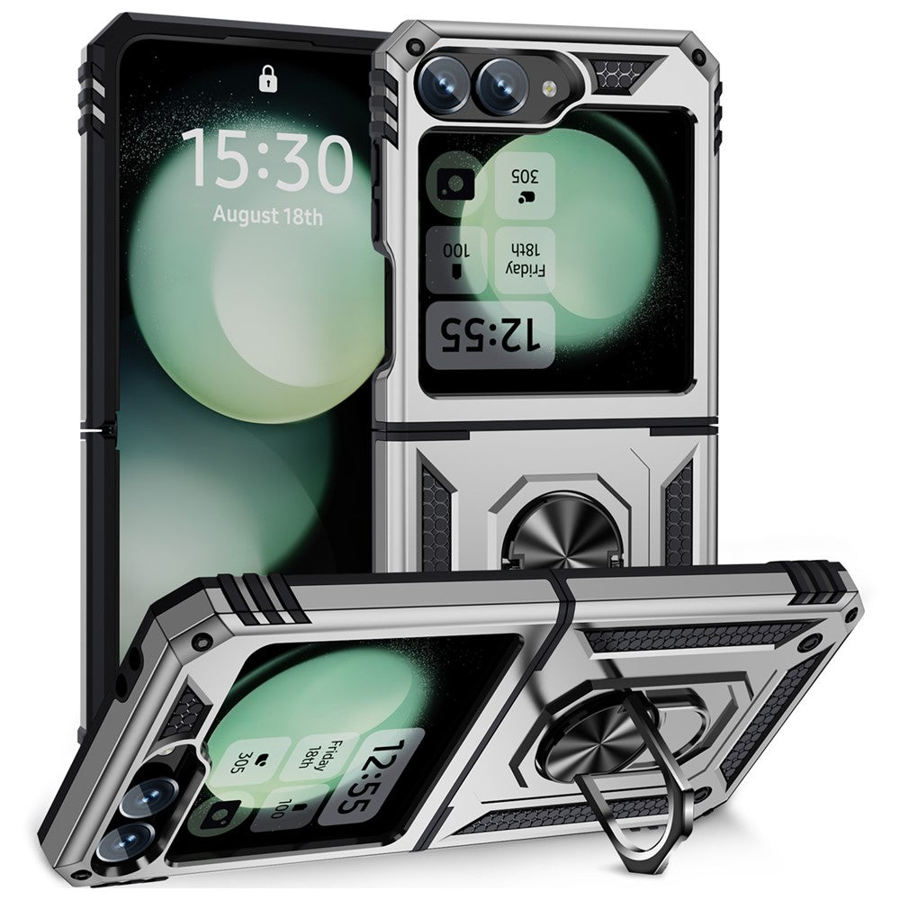Samsung Galaxy Z Flip7 FE 5G / Z Flip6 5G Case TPU+PC Phone Cover with Ring Kickstand Drop Protection