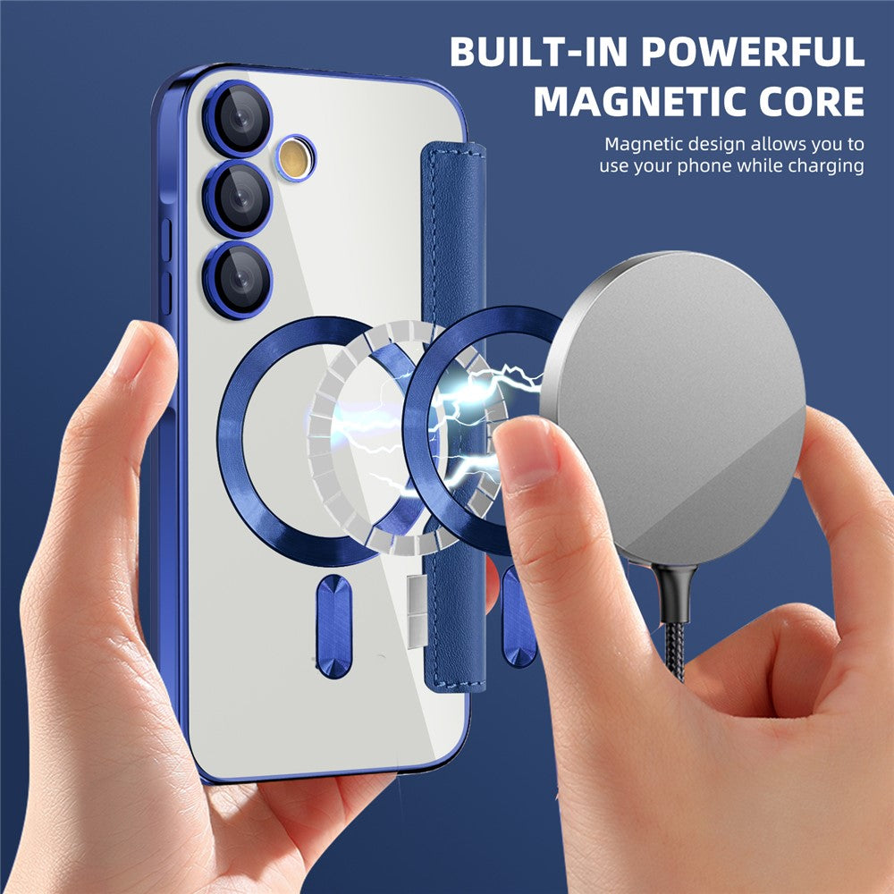 Samsung Galaxy A55 5G Magnetic Case RFID Blocking Card Holder Leather Phone Cover