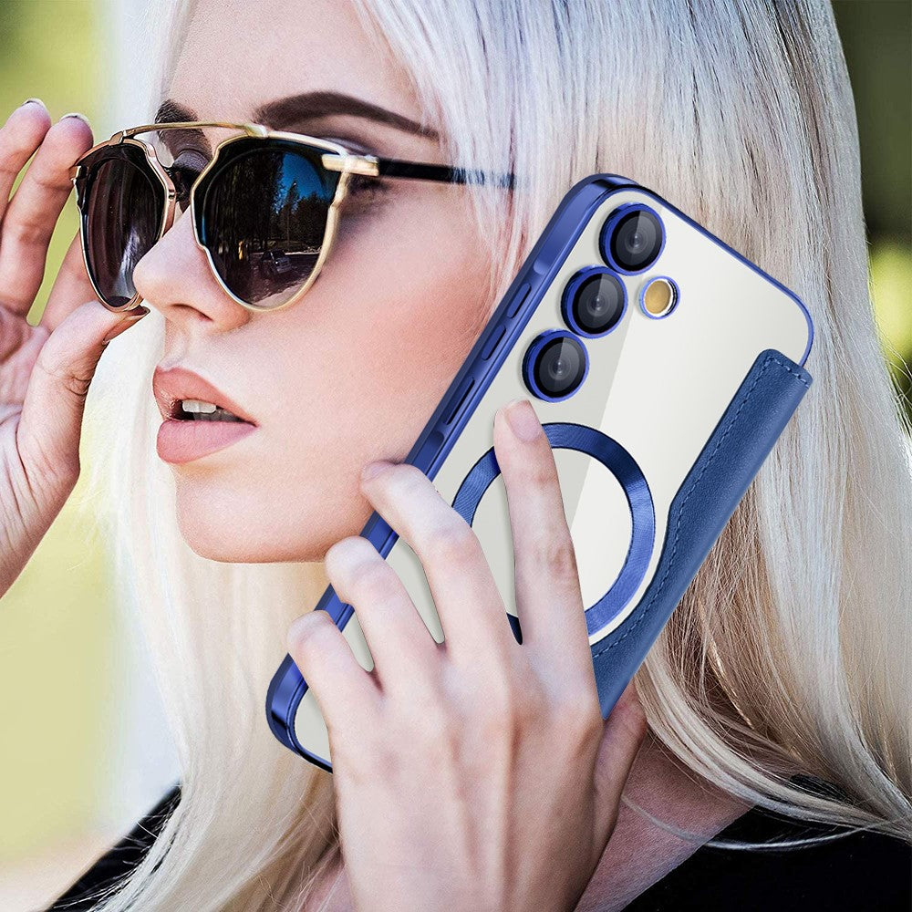 Samsung Galaxy A55 5G Magnetic Case RFID Blocking Card Holder Leather Phone Cover