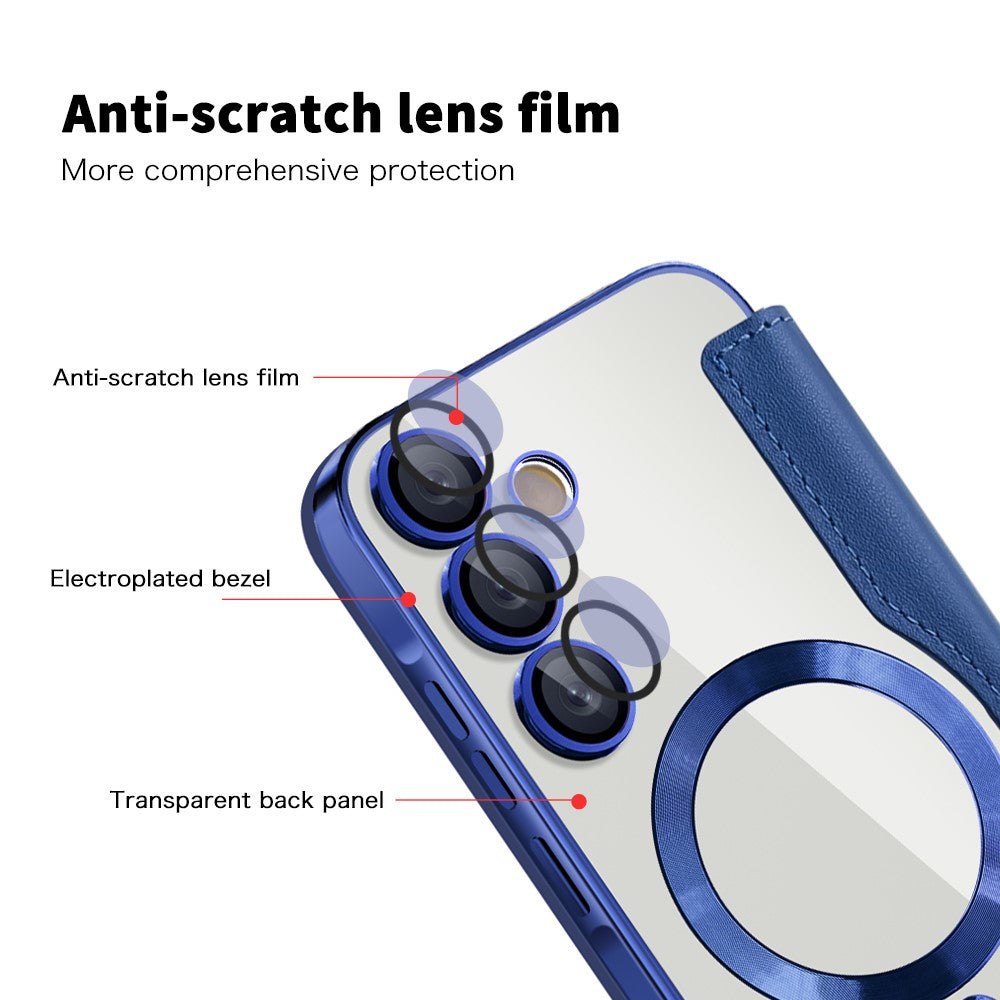 Samsung Galaxy A55 5G Magnetic Case RFID Blocking Card Holder Leather Phone Cover