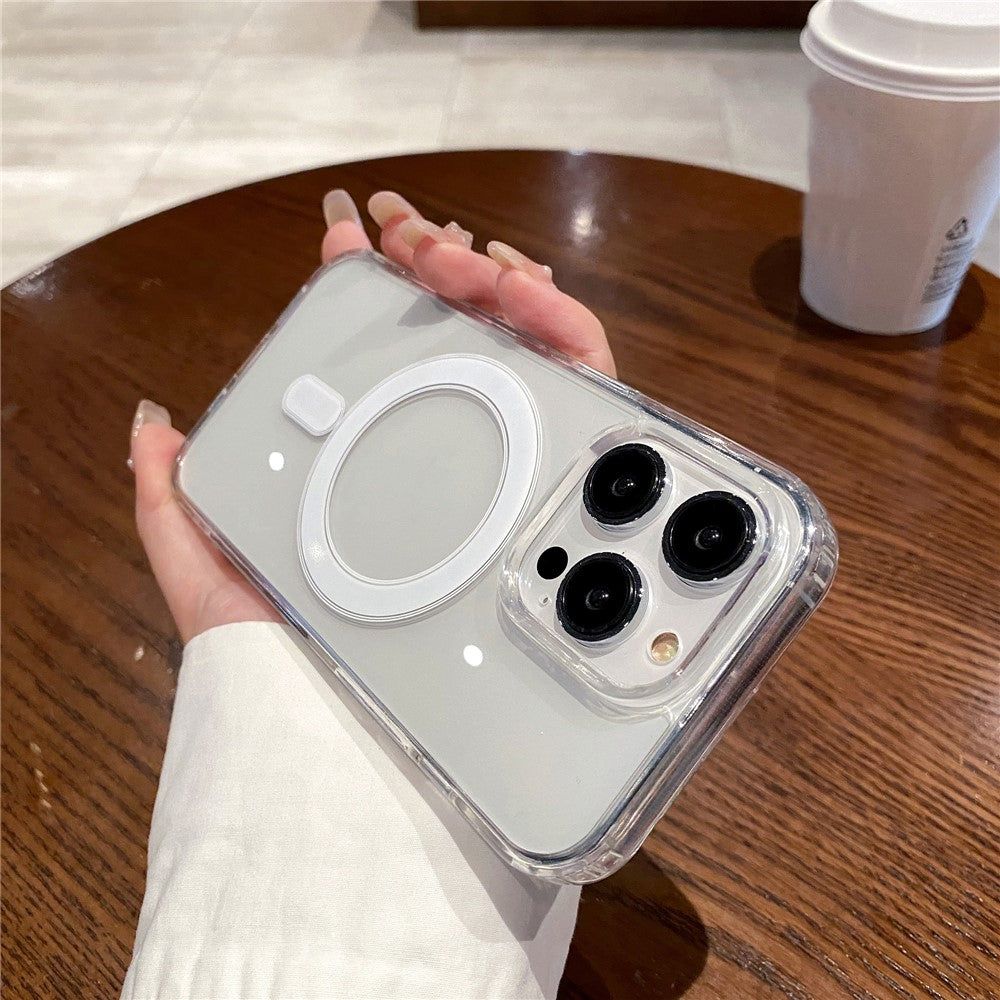 For iPhone 16 Pro Case TPU+Acrylic Clear Phone Cover Compatible with MagSafe