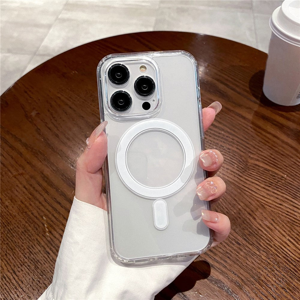 For iPhone 16 Pro Case TPU+Acrylic Clear Phone Cover Compatible with MagSafe