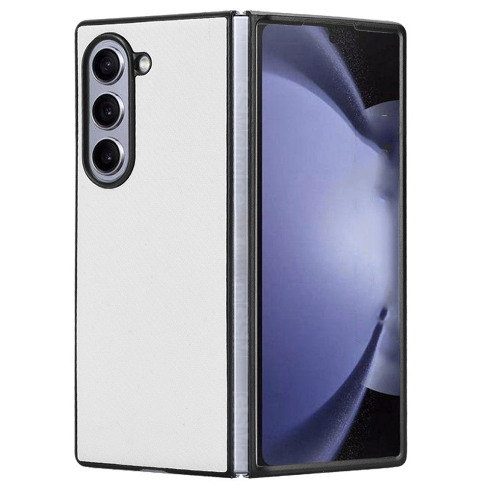 For Samsung Galaxy Z Fold6 5G Case PU Leather+PC Drop-Proof Shell Carbon Fiber Texture