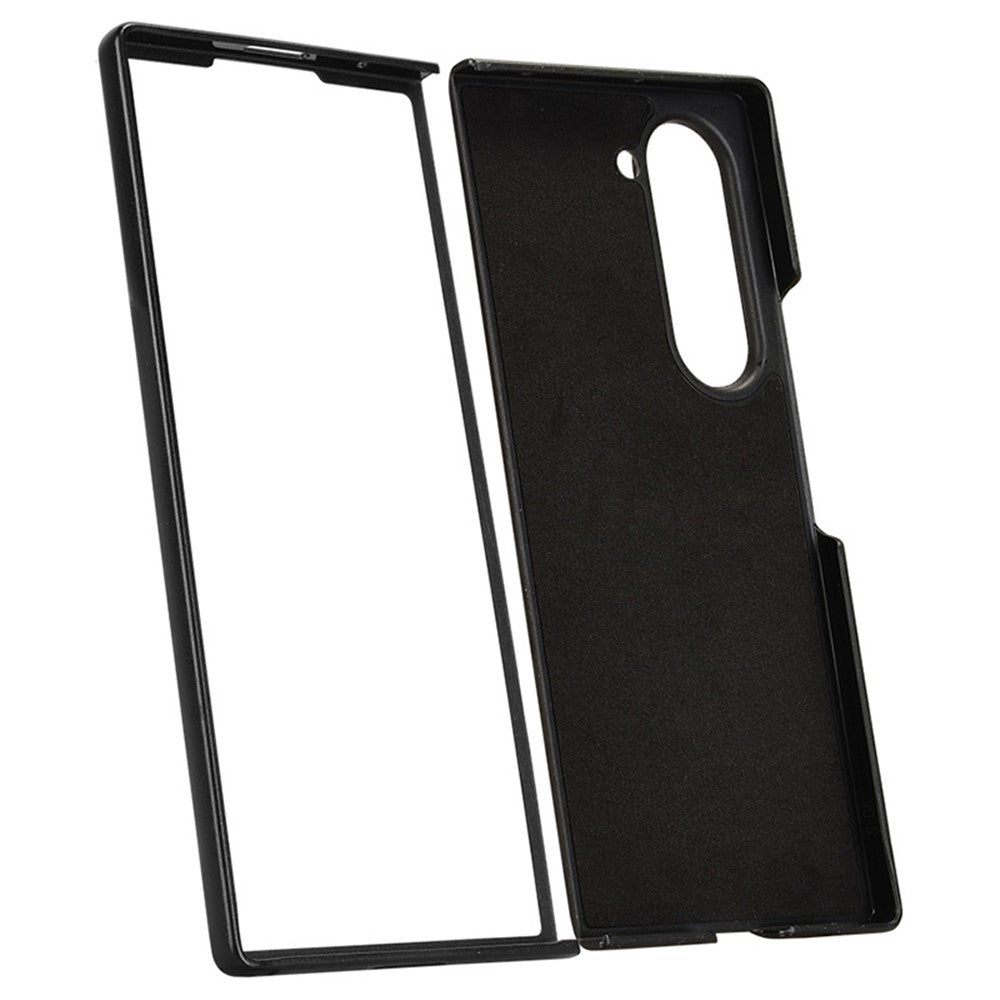 For Samsung Galaxy Z Fold6 5G Case PU Leather+PC Drop-Proof Shell Carbon Fiber Texture