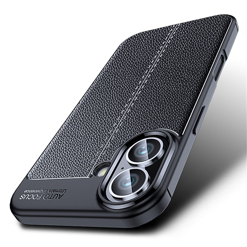 For iPhone 16 Case Litchi Texture Back TPU Phone Cover