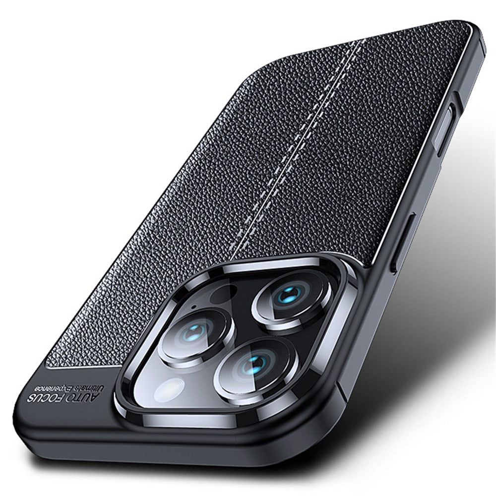 For iPhone 16 Pro Max Case Litchi Texture Anti-Drop TPU Phone Cover