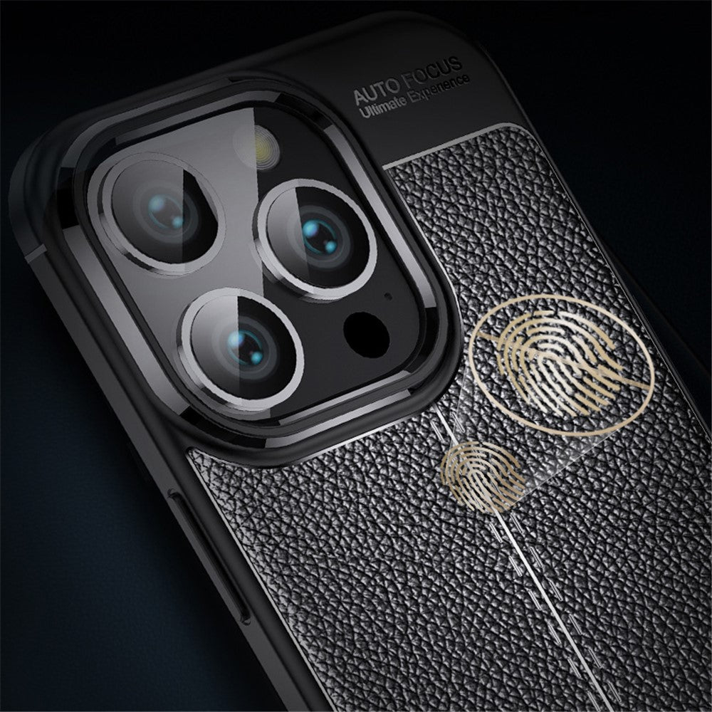 iPhone 16 Pro Case Litchi Texture Shockproof TPU Phone Cover