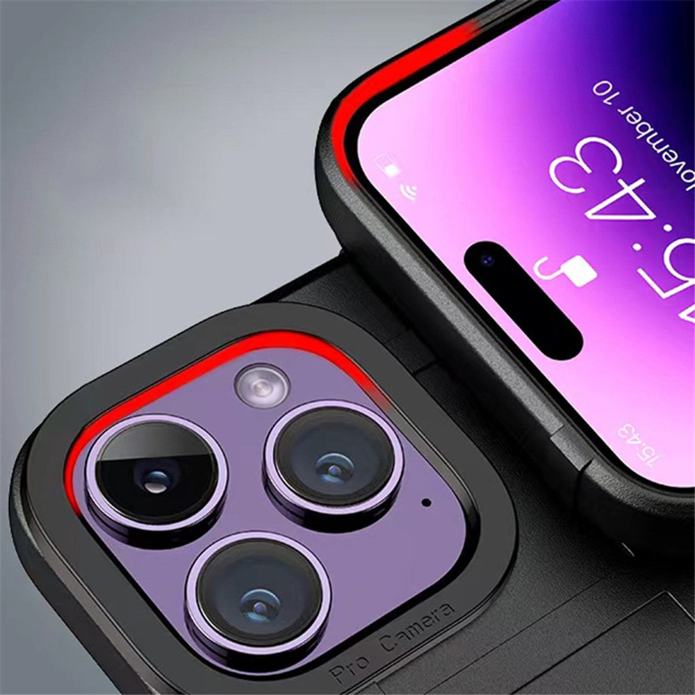 iPhone 14 Pro Drop Protection TPU Phone Cover Square Grid Leather Texture Phone Case