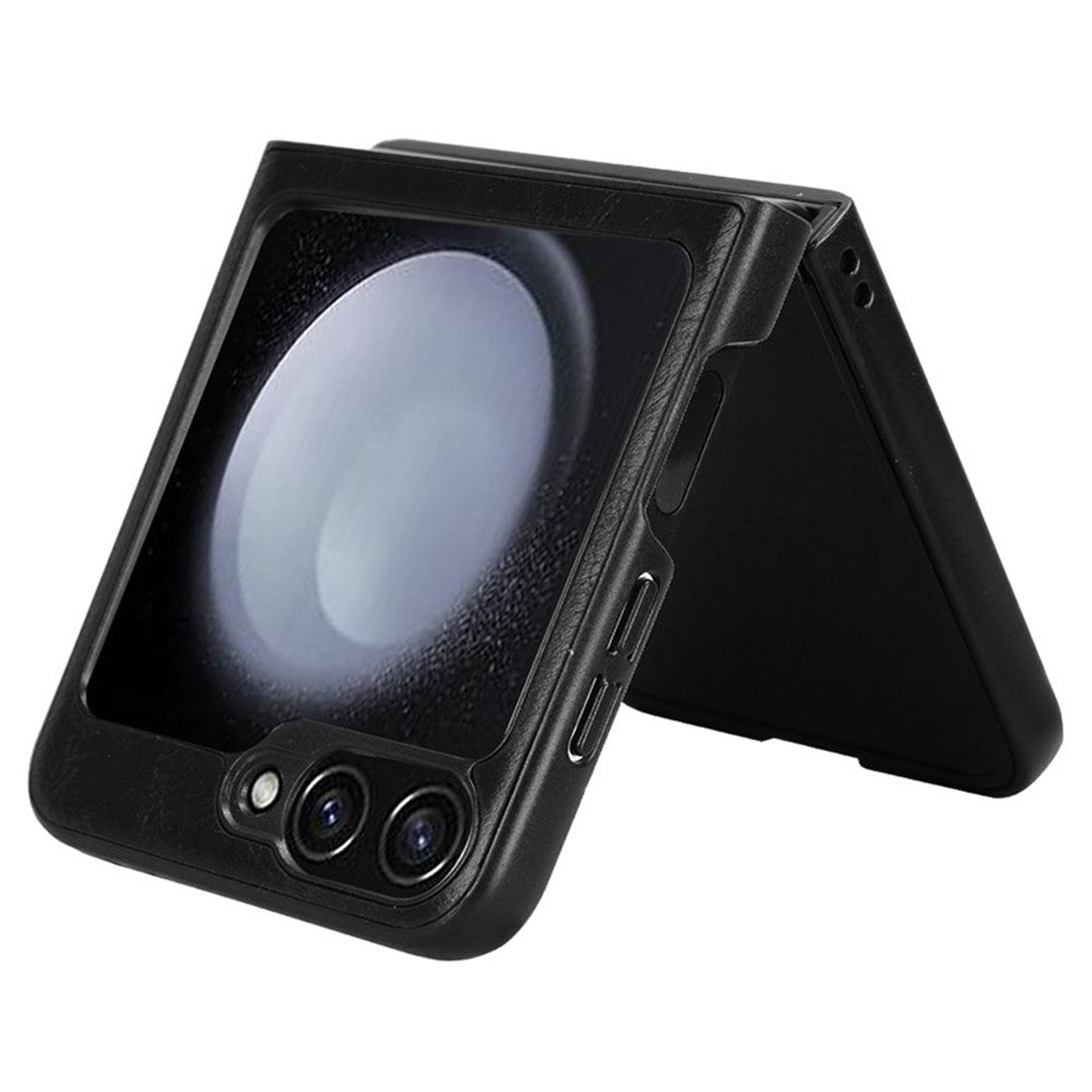 Samsung Galaxy Z Flip7 FE 5G / Z Flip6 5G Case Stitching Lines Cowhide Texture Leather Back Phone Cover