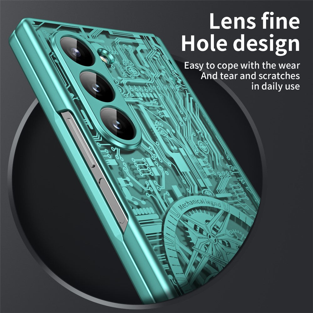 Mechanical Legend Series For Samsung Galaxy Z Fold6 5G Case Electroplated PC Phone Cover with Screen Film