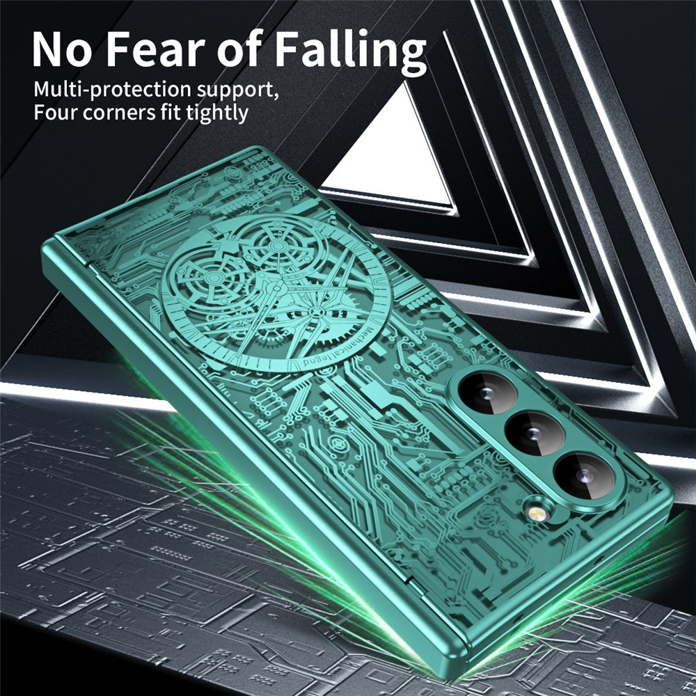 Mechanical Legend Series For Samsung Galaxy Z Fold6 5G Case Electroplated PC Phone Cover with Screen Film