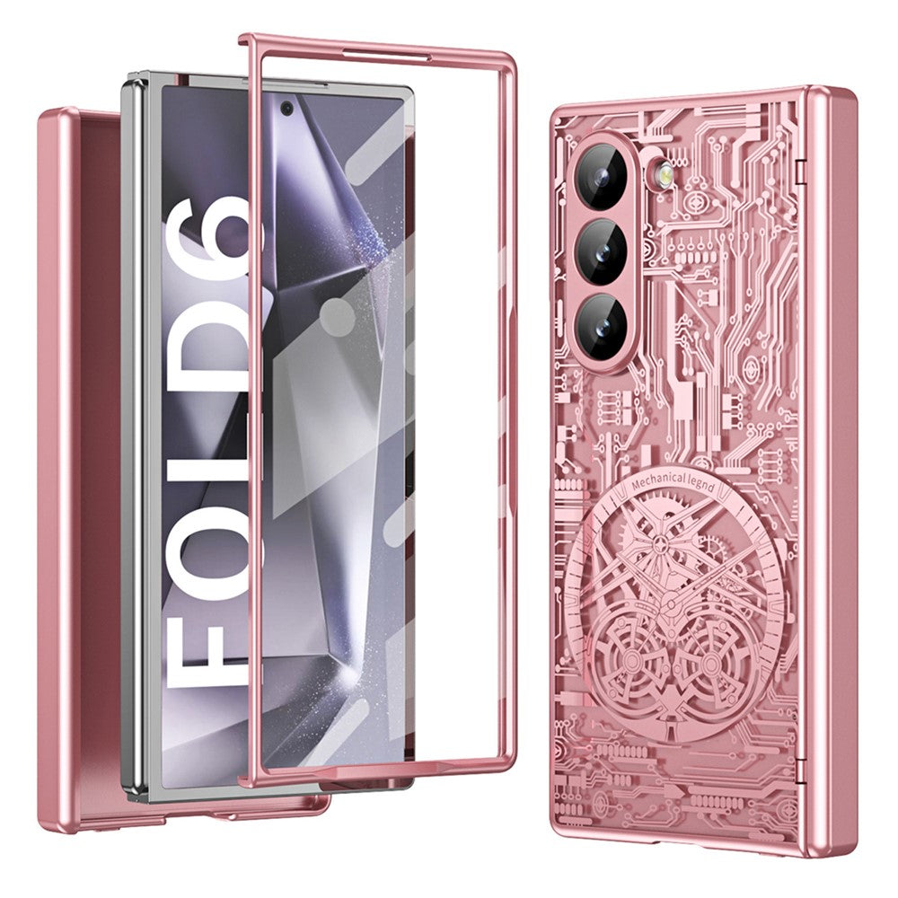 Mechanical Legend Series For Samsung Galaxy Z Fold6 5G Case Electroplated PC Phone Cover with Screen Film