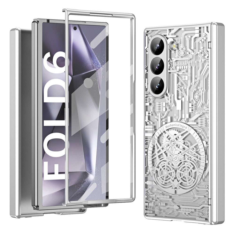 Mechanical Legend Series For Samsung Galaxy Z Fold6 5G Case Electroplated PC Phone Cover with Screen Film