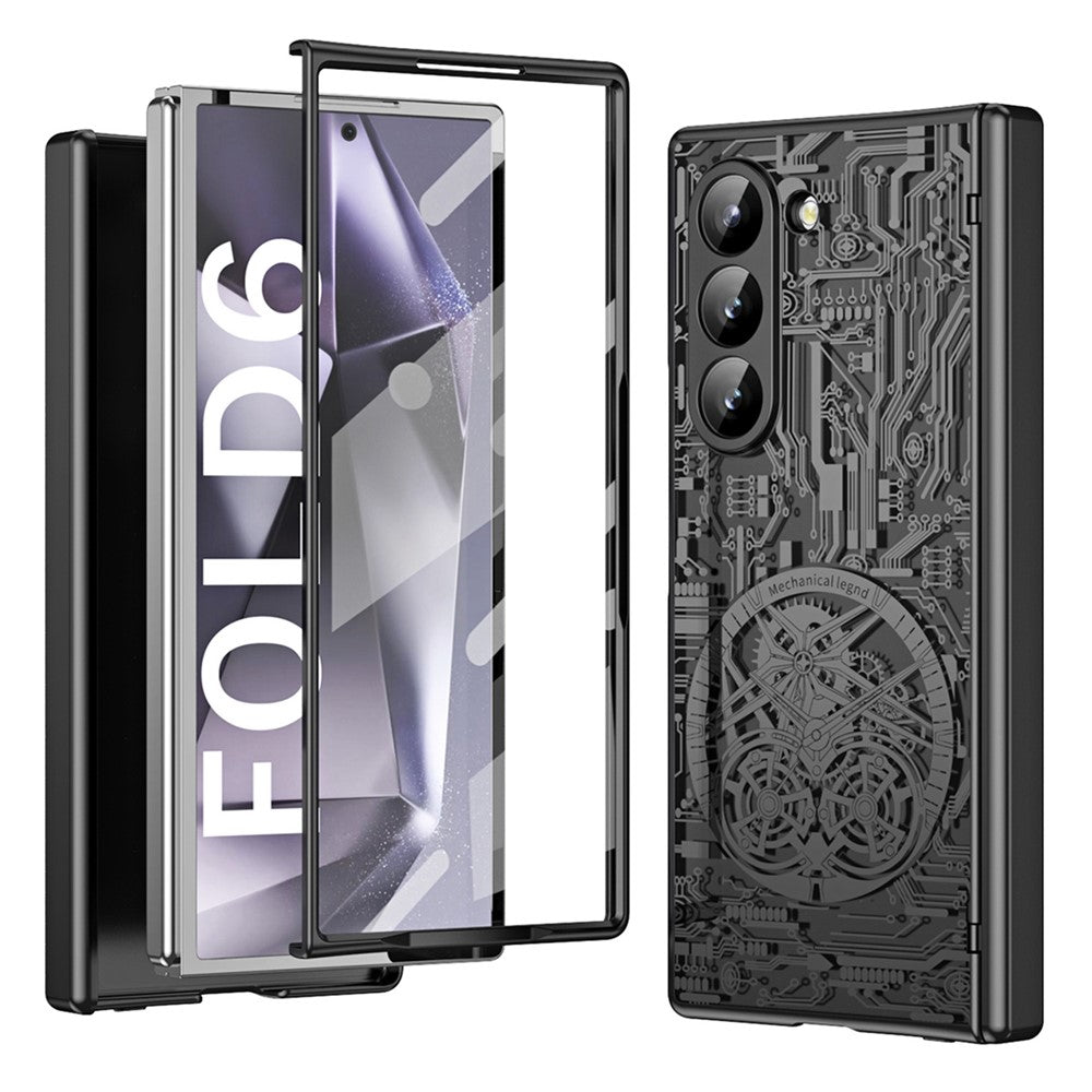 Mechanical Legend Series For Samsung Galaxy Z Fold6 5G Case Electroplated PC Phone Cover with Screen Film