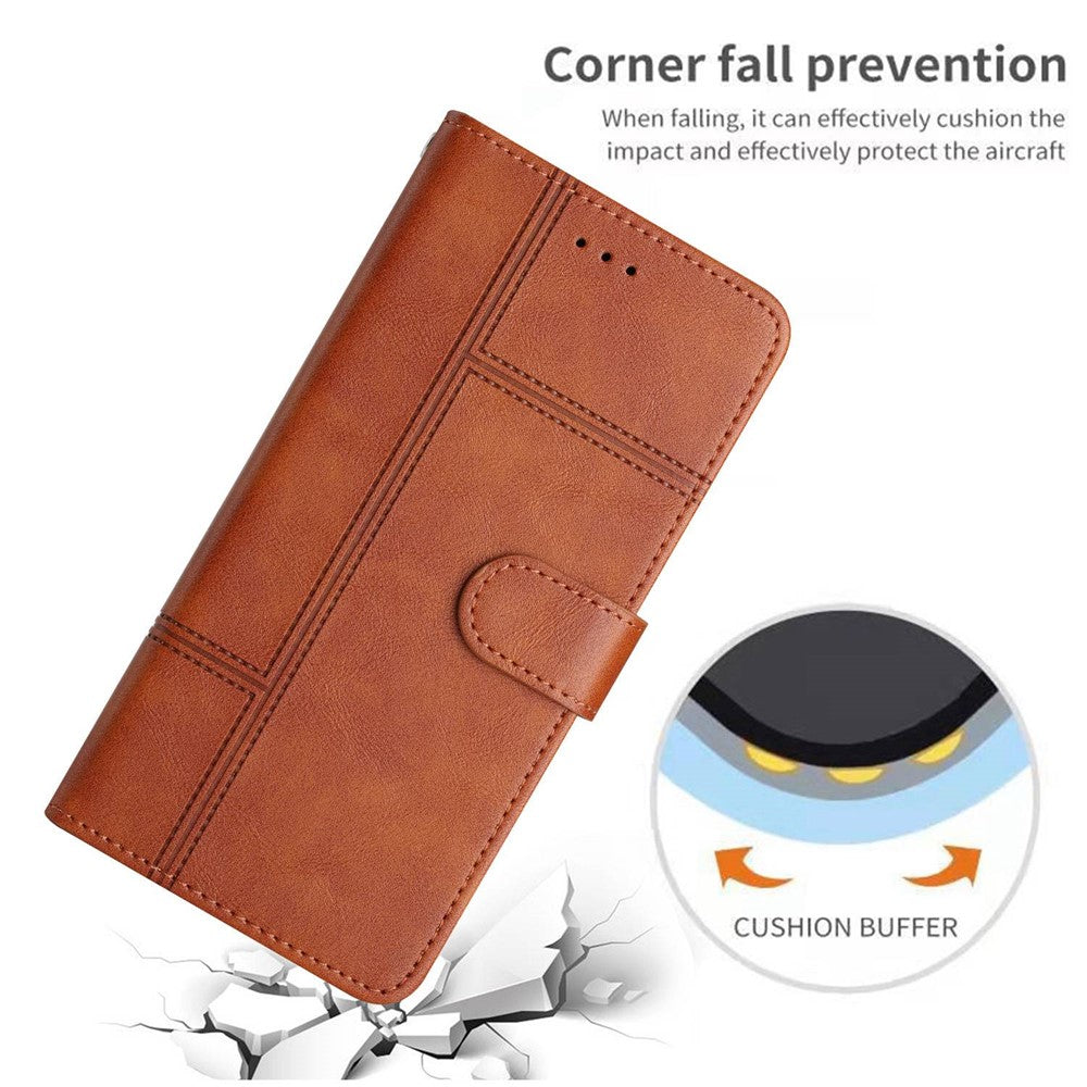 Scratch Proof Flip Wallet Case for Samsung Galaxy S21 4G / 5G, Business Style Cowhide Texture PU Leather Phone Stand Cover with Strap