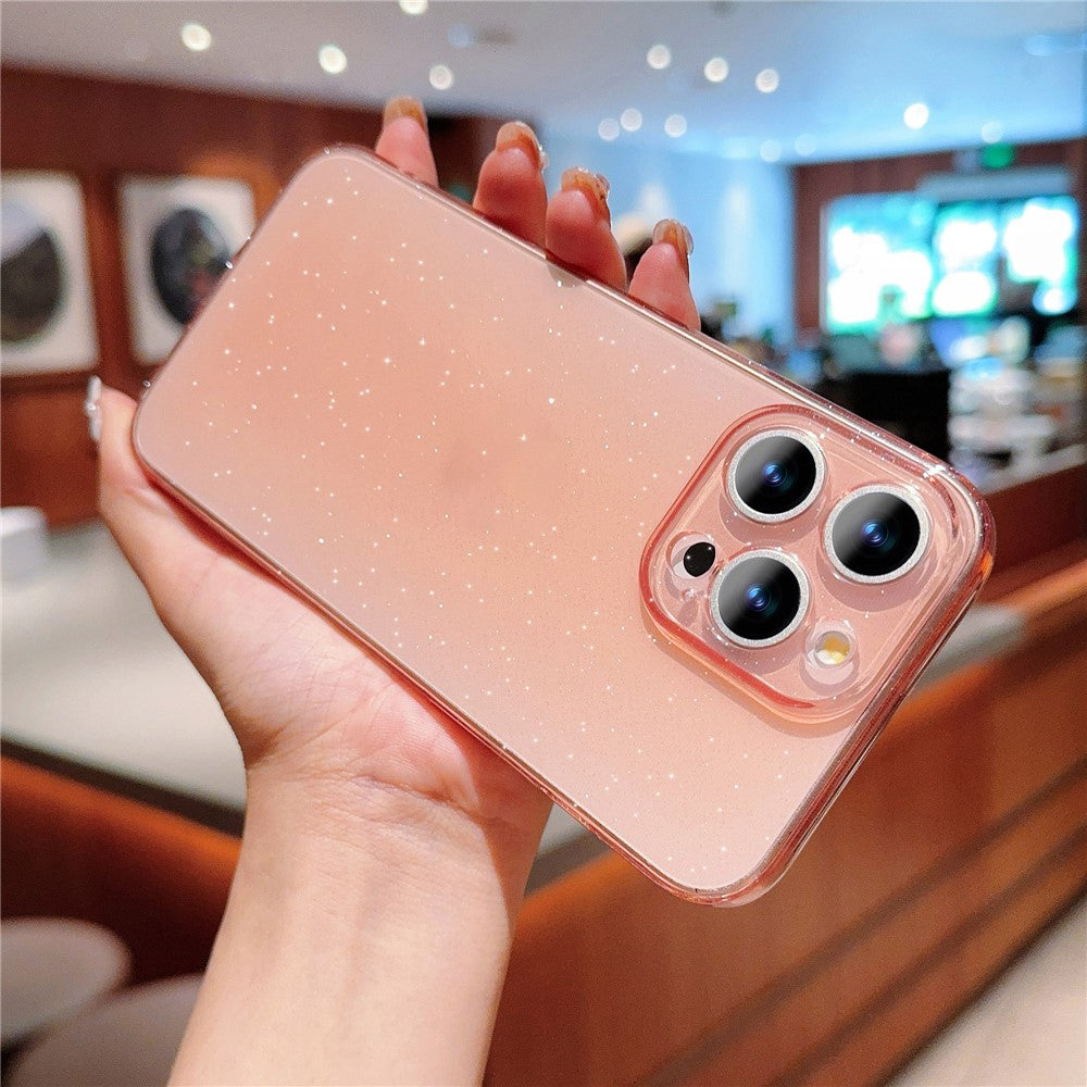 For iPhone 15 Pro Case Glitter TPU Anti-Scratch Clear Back Cover