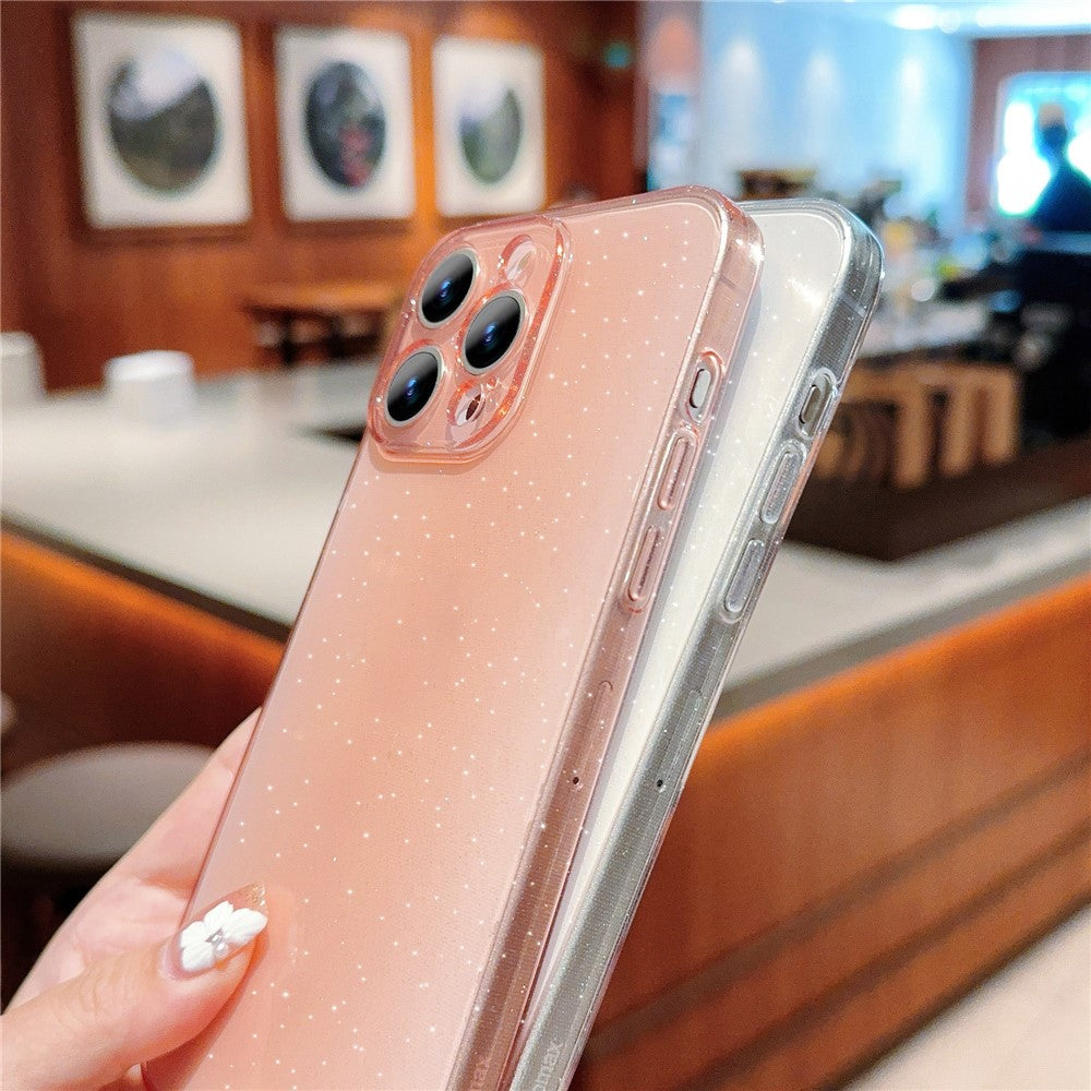 For iPhone 15 Pro Case Glitter TPU Anti-Scratch Clear Back Cover