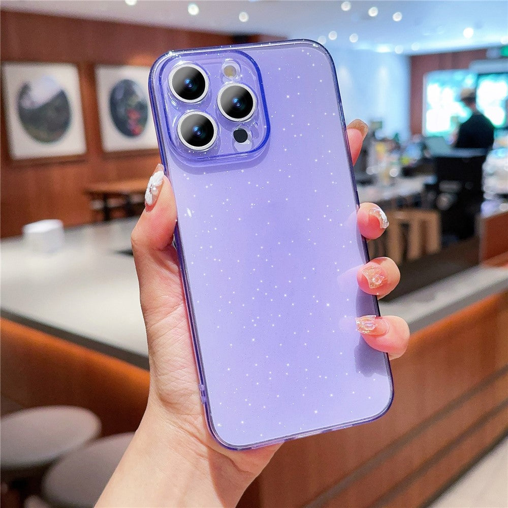For iPhone 15 Pro Case Glitter TPU Anti-Scratch Clear Back Cover