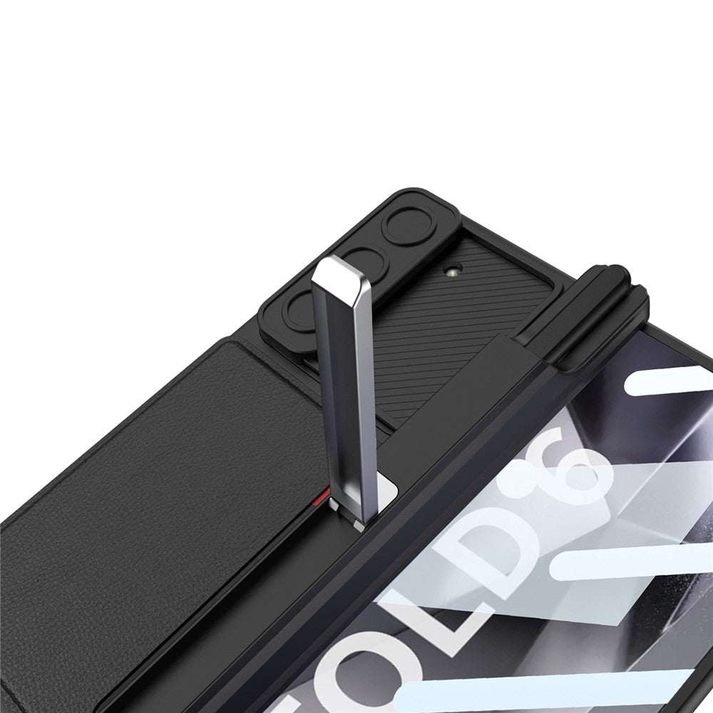 GKK For Samsung Galaxy Z Fold6 5G Case Magnetic Hinge Protection PC Phone Cover with Screen Film, Pencil Holder