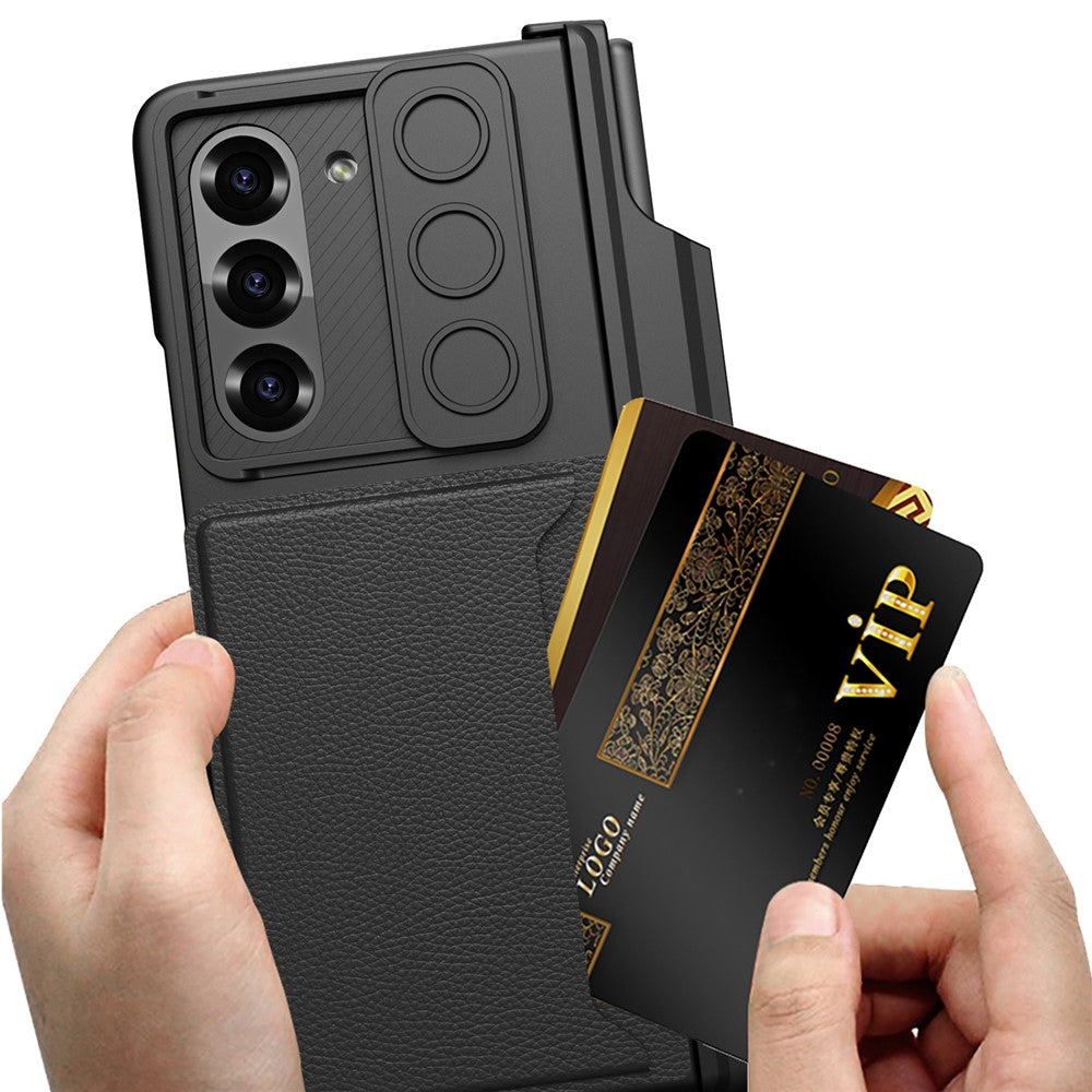 GKK For Samsung Galaxy Z Fold6 5G Case Magnetic Hinge Protection PC Phone Cover with Screen Film, Pencil Holder