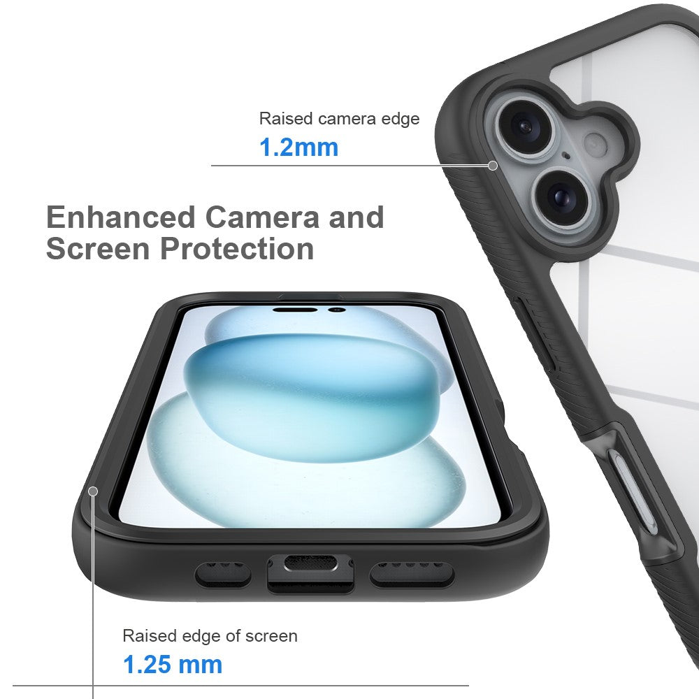 For iPhone 16 Magnetic Case PC+TPU Phone Cover with PET Screen Film All-Around Protection